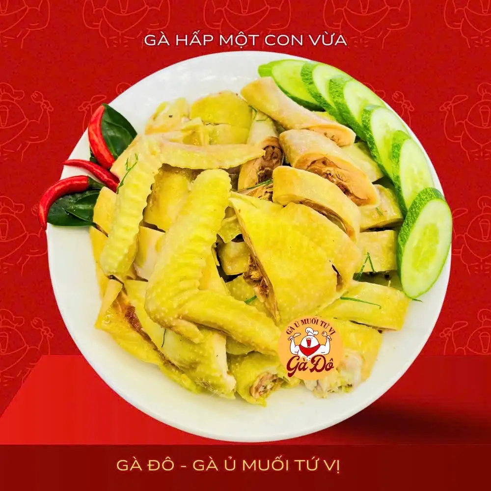 Hình ảnh Gà hấp lá chanh - Nguyên Con - free đồ chấm