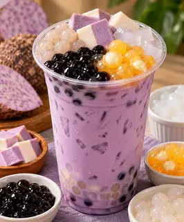 Hình ảnh Trà sữa khoai môn ( topping ) 