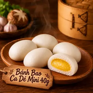 Hình ảnh Bánh Bao Ca Dé Mini 40g – Trứng Sữa Thơm Béo
