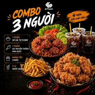 Combo 3 người - 230.000 ₫ tại Gà Sốt Cay & Trà Trái Cây Emwin - Trần Xuân Soạn