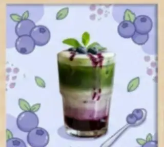 Hình ảnh Matcha latte việt quất