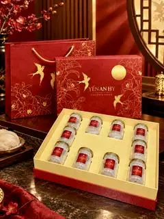 Hình ảnh Hộp quà Trăng Tròn 10 hũ yến chưng nóng 75ml
