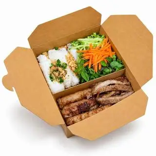 Hình ảnh Bánh hỏi nem nướng + bò thăn nướng