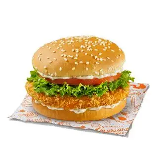 Hình ảnh Hamburger gà cay 香辣鸡腿堡