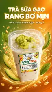 Hình ảnh Trà sữa gạo rang bơ mịn