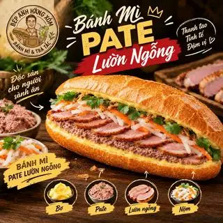 Hình ảnh Bánh Mì Pate Lườn Ngỗng + Trà Chanh