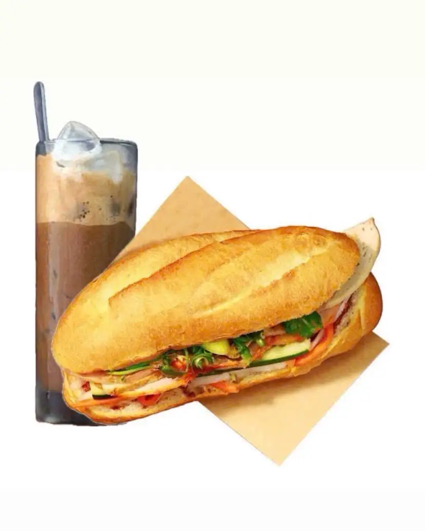 Combo Bánh Mì pate Chả + Caphe Sữa Đá - 47.000 ₫ tại Bánh Mì Yo Ròm - Phạm Viết Chánh 