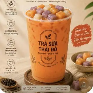 Hình ảnh Trà Sữa Thái Đỏ đậu đỏ khoai dẻo 