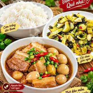 Hình ảnh thịt heo kho riệu nước dừa trứng cút 