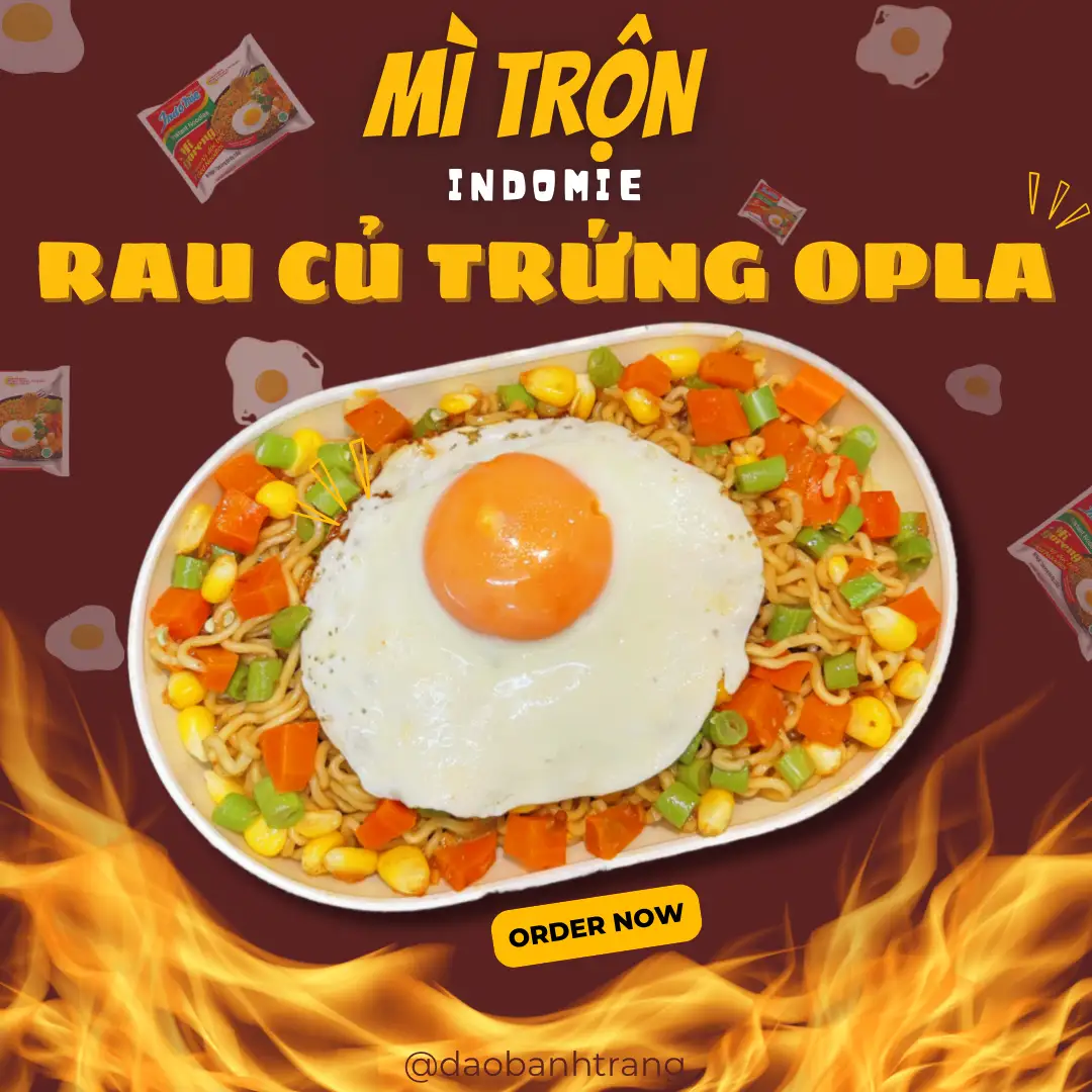 Hình ảnh Mì Trộn Rau Củ + Trứng Ốp La