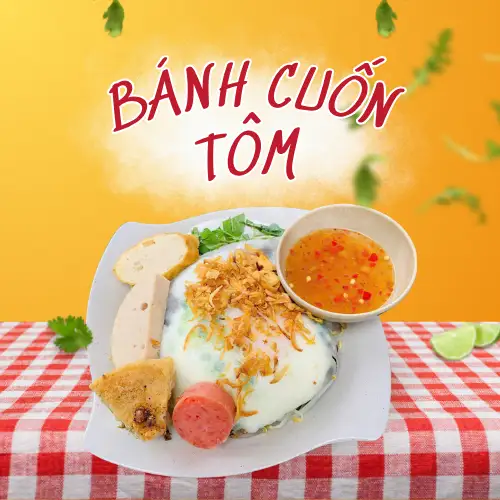 Hình ảnh Bánh cuốn trứng lòng đào nhân tôm thịt