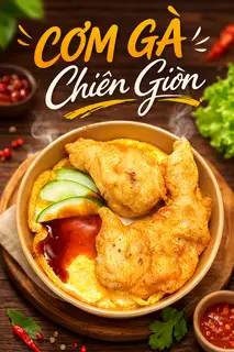 Cơm Gà Chiên Heo Chiên Giòn Phủ Trứng + Canh Rong Biển Ngon - 54.500 ₫ tại Cơm Hải Sản Phủ Trứng Hoàng Ngân 24H - Hoàng Ngân