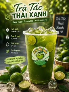 trà tắc thái xanh ly 700ml - 18.000 ₫ tại Trà Tắc Hẻm & Sữa Chua Mix - Tân Hòa Đông