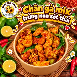 Hình ảnh Chân Gà Mix Trứng Non Sốt Thái 