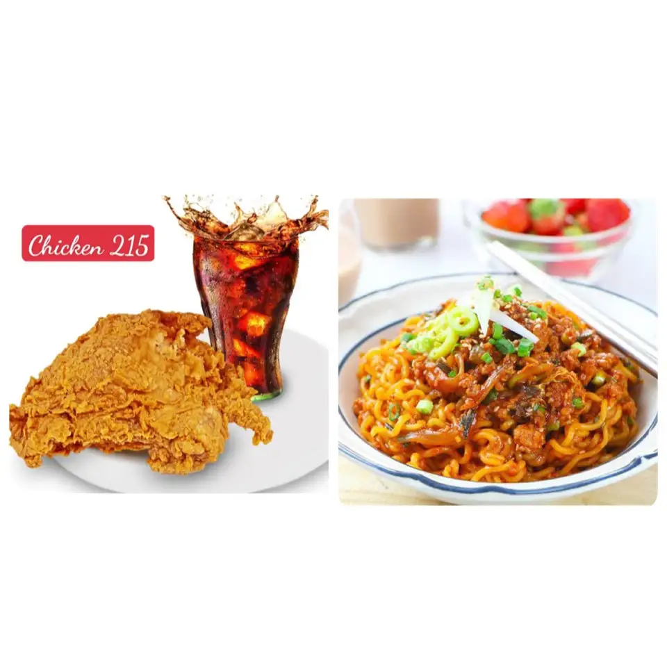 Mì Trộn Sốt HQ Cánh Gà Lớn hoặc Má Đùi - 45.000 ₫ tại Chicken 215