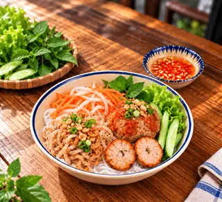 Hình ảnh Bún Bì Thịt Cô Liên + Xíu Mại + Nem Nướng