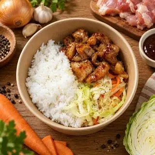 Hình ảnh Cơm Má Đùi Gà Sốt BBQ