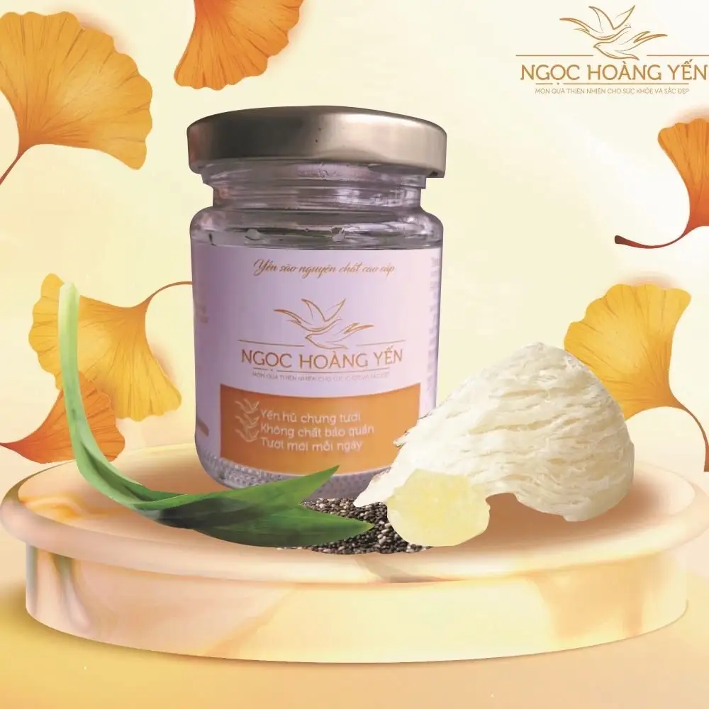 Hình ảnh Yến chưng đường phèn hạt chia vị lá dứa 100ml