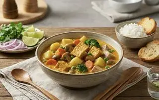 Hình ảnh Cà Ri Chay (kèm bánh mì)