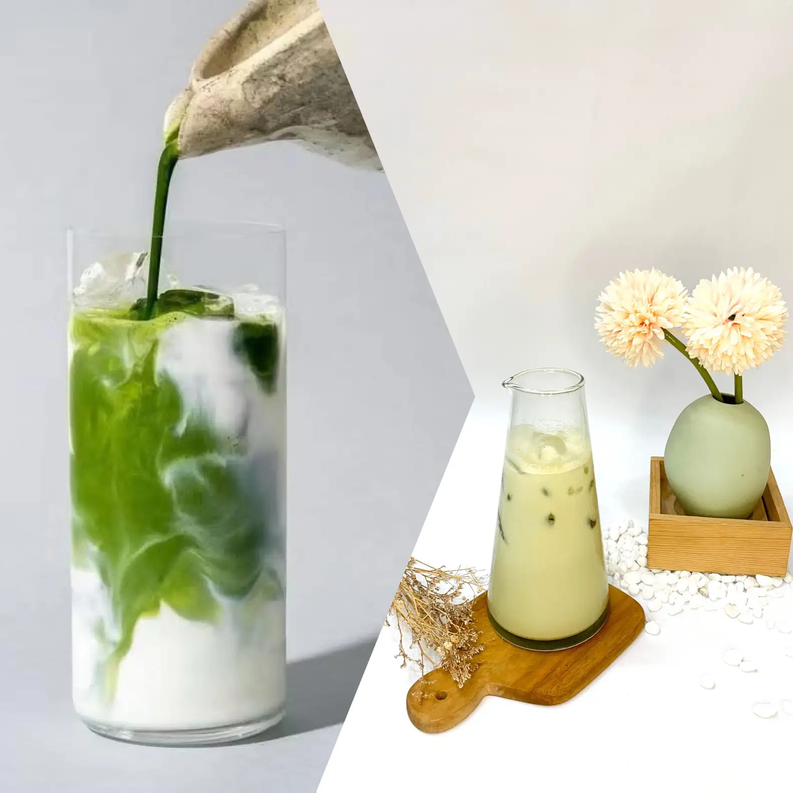 Hình ảnh Cb 2 ly Matcha Latte & Genmaicha Latte