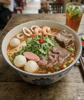 Hình ảnh bún thái đặc biệt có sườn 