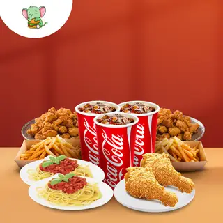 Hình ảnh Combo gia đình vui vẻ  mới ( Tặng 3 cốc coca )