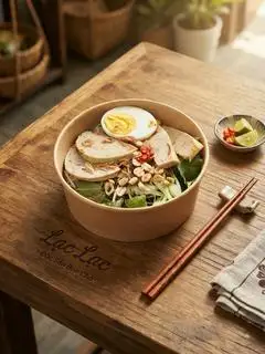 Hình ảnh Bún nước tương - chả chay (lụa/quế)