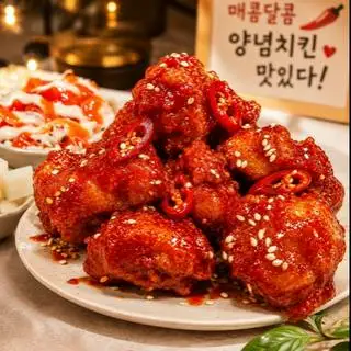 Gà sốt cay - 56.000 ₫ tại Yumy Fried Chicken - Gà Rán Hàn Quốc - Bông Sao