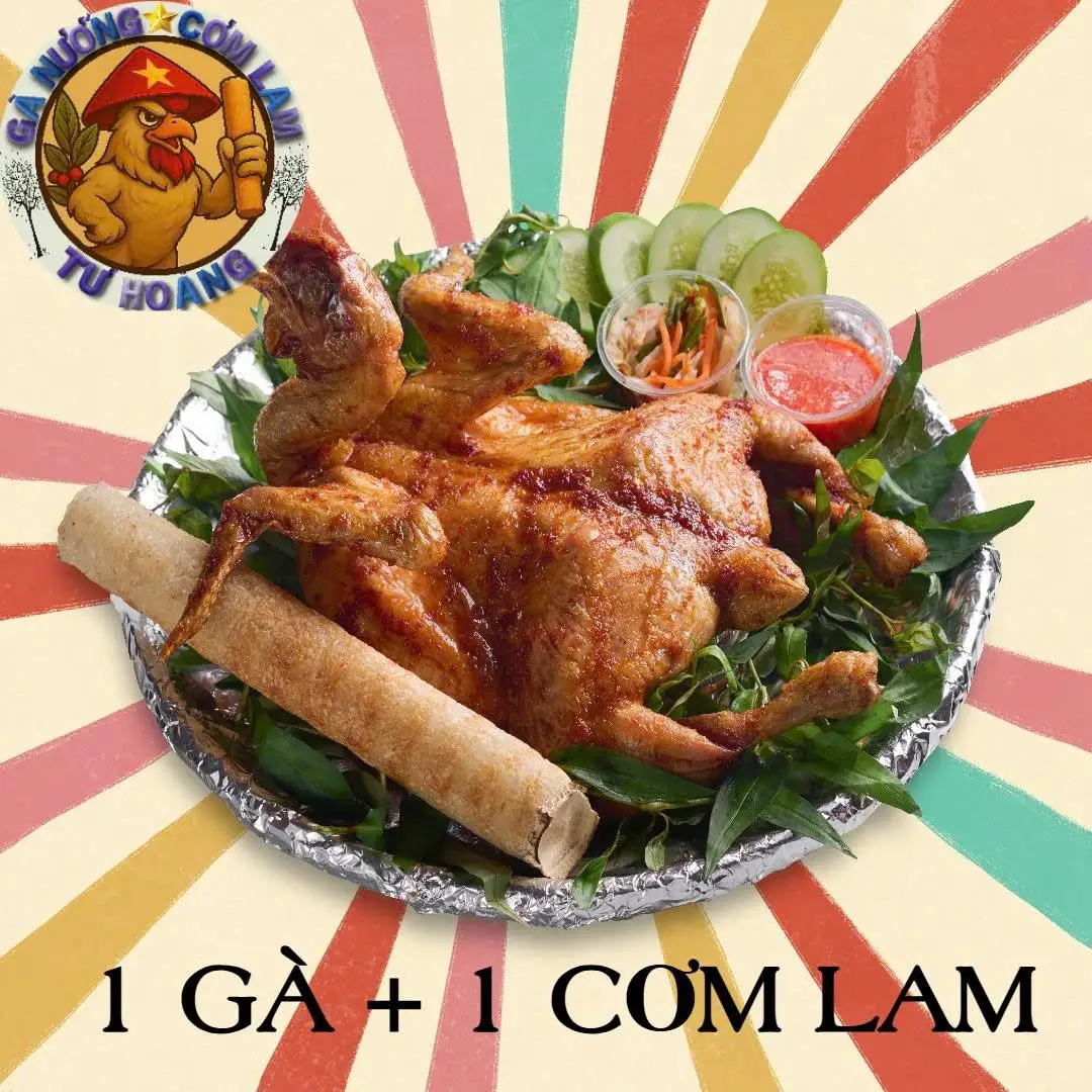 Hình ảnh combo 1 gà nướng + 1 cơm