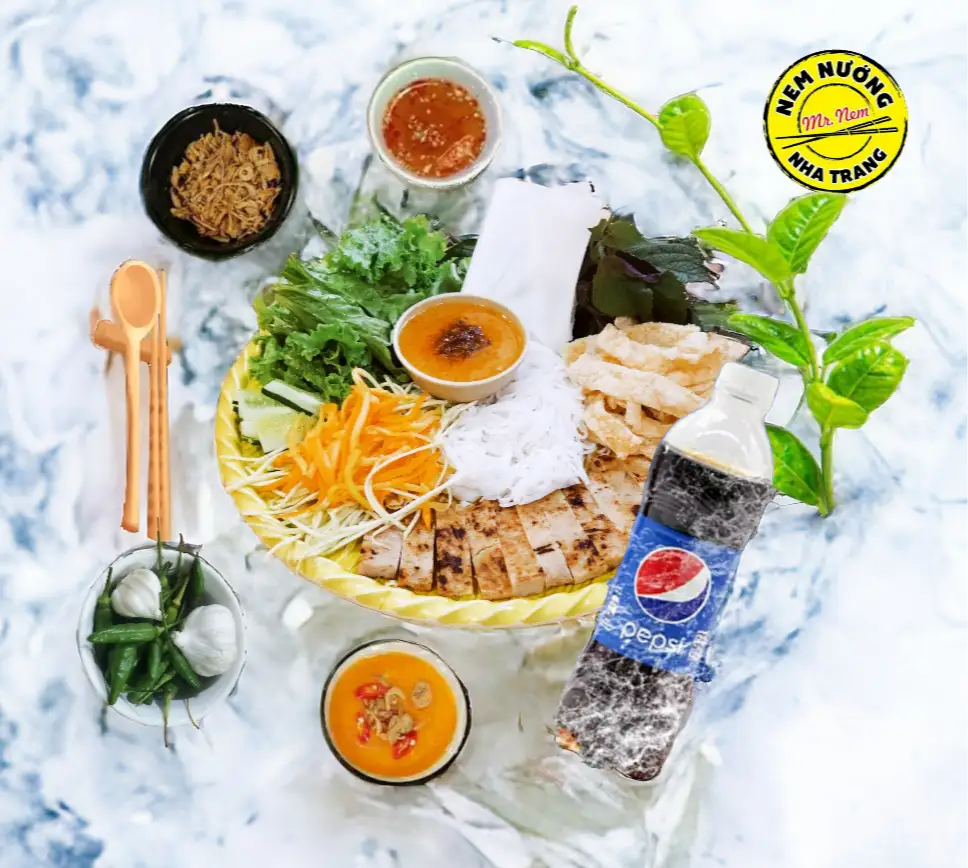 Combo5 (Nem Nướng Phần + Chai Pepsi) - 68.000 ₫ tại Mr Nem - Nem Nướng Nha Trang & Bún Thịt Nướng - Nơ Trang Long