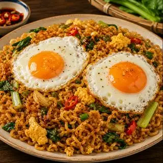 Hình ảnh mì xào trứng opla