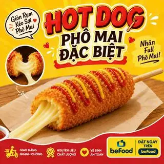 Hình ảnh Hotdog phô mai đặc biệt