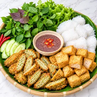 Hình ảnh bún đậu chả cốm 