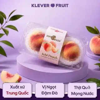 Hình ảnh Đào Hồng nội địa Trung - Hộp 2 quả ~0,6KG - Ichi Peach - Klever Fruit