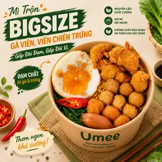 (Bigsize) Mì Trộn Gà Viên, Viên Chiên trứng – Gấp Đôi Đạm, Gấp Đôi Vị - 67.800 ₫ tại Umee - Mì Trộn Thập Cẩm, Bánh Mì Xíu Mại Và Thịt Nướng - Trương Quyền