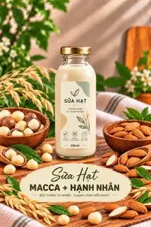 Hình ảnh Sữa: hạnh nhân + macca