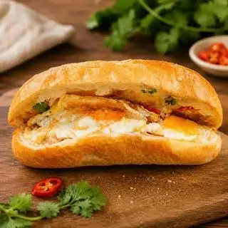 Hình ảnh Bánh mì ốp la 2 trứng