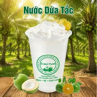 Nước dừa + tắc - 35.000 ₫ tại  Double Vitamin 1 - Nước Dừa Mix, Nước Mía Mix & Rau Má Mix - Thống Nhất
