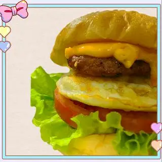 Hình ảnh Hamburger Bò Trứng Phô Mai 