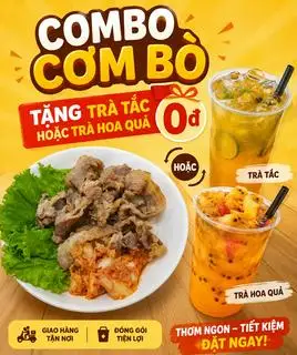 Hình ảnh combo cơm bò tặng 1 nước