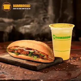Hình ảnh Combo Bánh mì Gà nướng sả + Trà quất Bami