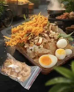 Bánh tráng trộn tóp mỡ trứng lòng đào - 45.000 ₫ tại Chin - Bánh Tráng Trộn, Mì Trộn & Trà Khổng Lồ - Bình Giã