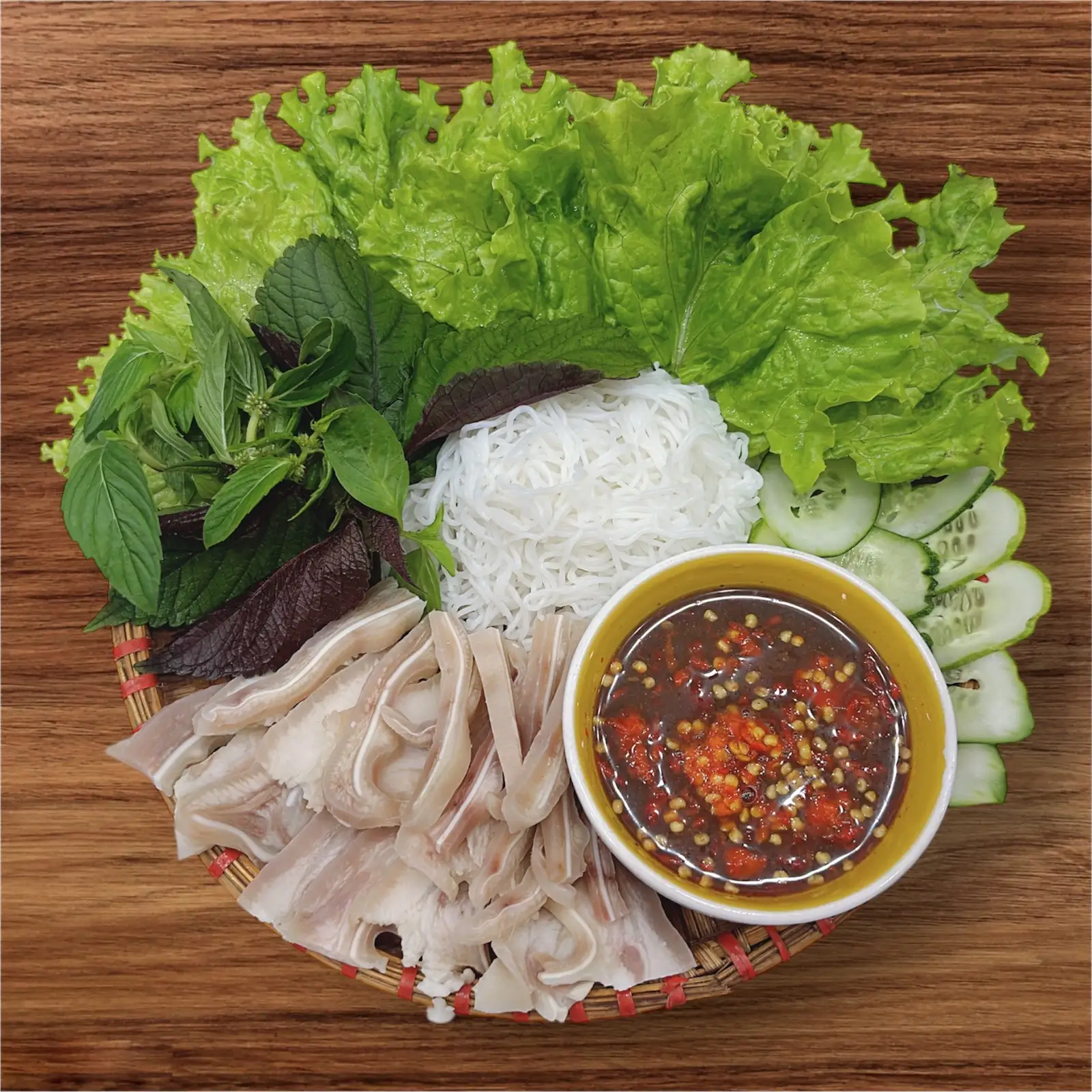 Tai heo cuốn bánh tráng mắm nêm - 89.000 ₫ tại Nem Nướng Bà Duyên - Món Ngon & Ẩm Thực Miền Trung - Võ Văn Tần