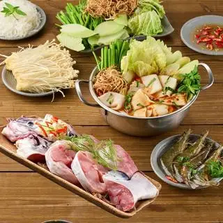 Hình ảnh Combo Lẩu Cá Lăng 600g + Tôm + Bò Mỹ + Nấm Kim Châm