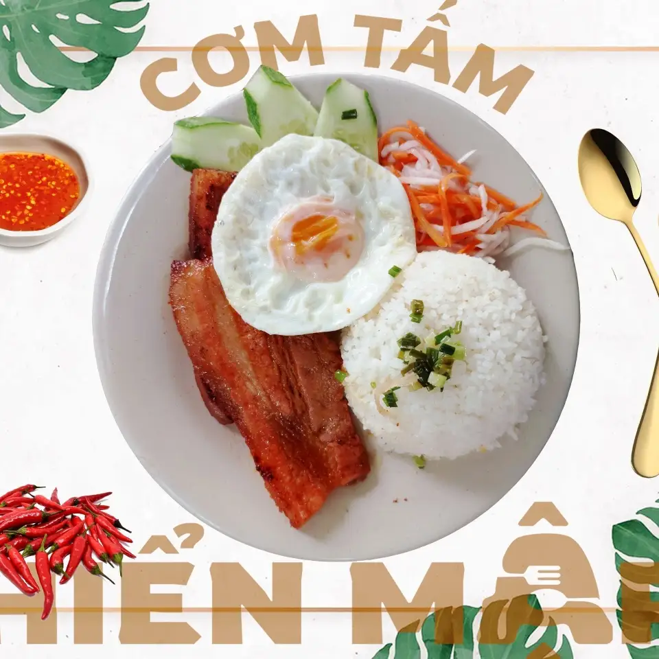 Cơm ba rọi trứng - 62.000 ₫ tại Cơm Tấm Hiển Mập - Bùi Hữu Nghĩa