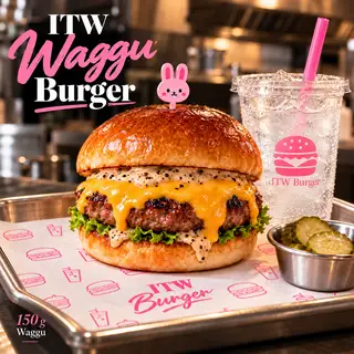 Hình ảnh ITW8 Wagyu burger with truffle sauce-Free 1 Drink