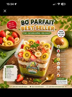 Hình ảnh Bơ Sữa Chua Hạt Trái Cây Tươi (Fruit Parfait BestSeller)