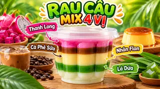 Hình ảnh Rau câu hủ mix vị (lá dứa,flan, coffee,thành long)