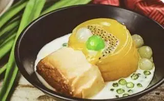 Hình ảnh Chè caramel rau câu chanh leo