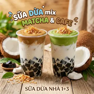 Hình ảnh Combo Sữa dừa Matcha - Cafe